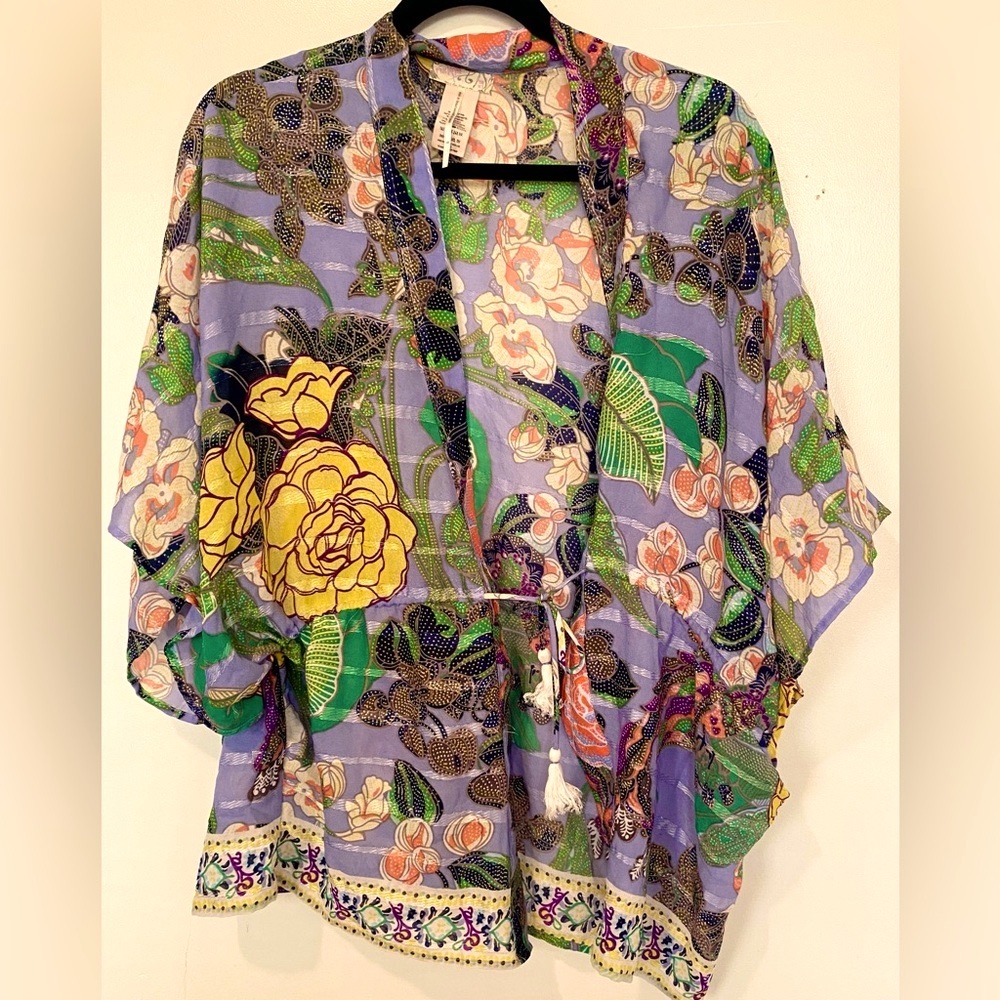 Free People Multicolor Floral Kimono